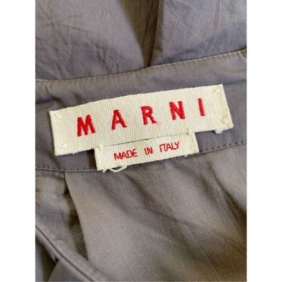 Marni Cotton A-line Mini Skirt‎ With Pockets In Dark Taupe Size 38/2 - Picture 10 of 12
